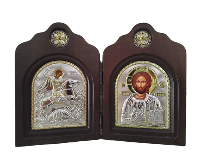 Diptih - Iisus Hristos și Sfântul Gheorghe Martirul 
